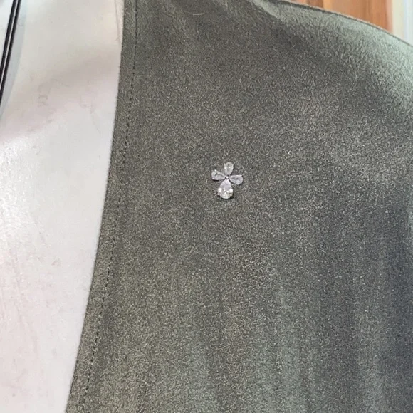 PHILOSOPHY FAUX LEATHER long cardigan NWT GORGEOUS Swarovski crystal cross - Picture 3 of 11